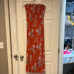 Floral Orange Maxi Dress